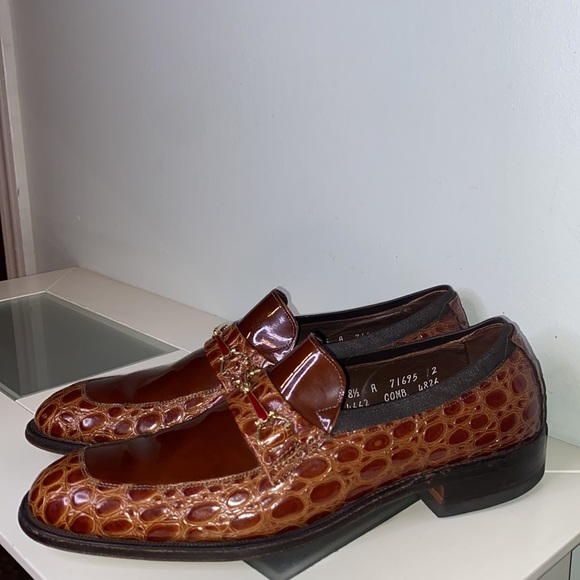 Vintage ALLEN EDMONDS MALIBU 2 TNE ALLIGATOR/ PATENT LOAFER-Mens Size 8.5 - Picture 7 of 16